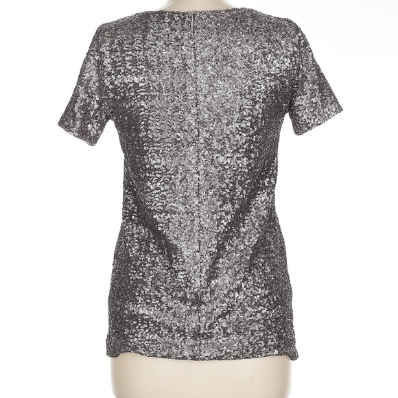 Velvet Silver Sequin Short Sleeve T-Shirt - Picture 2 of 10